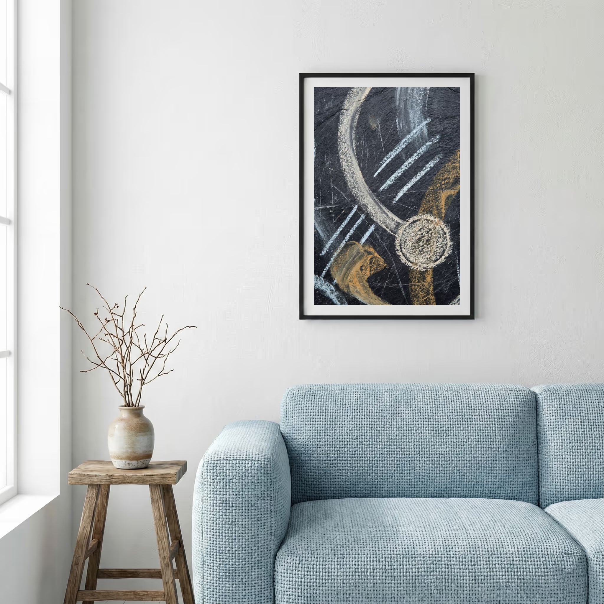 Black Gold Botanical Abstract canvas wall art — alternate a view