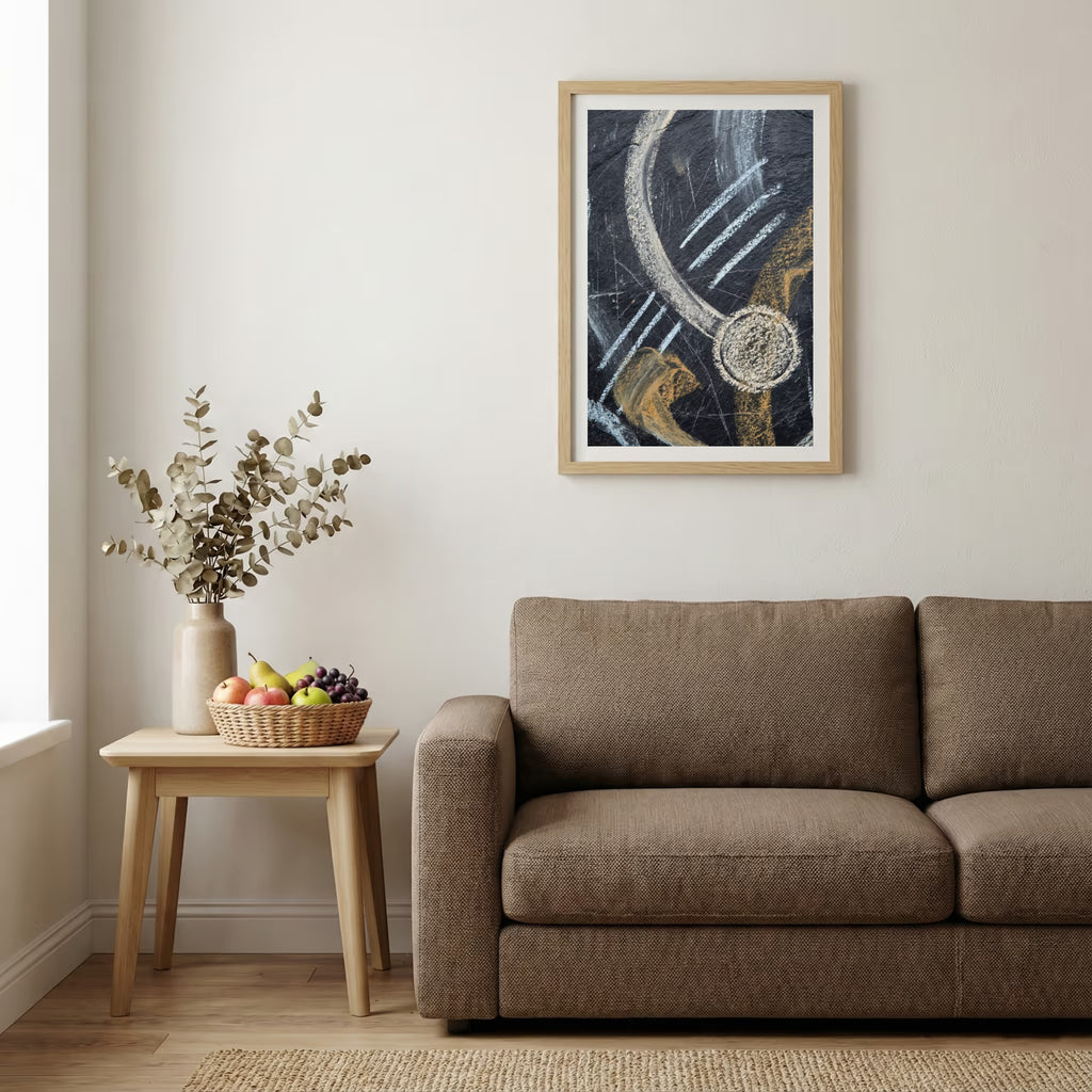 Black Gold Botanical Abstract canvas wall art — alternate b view