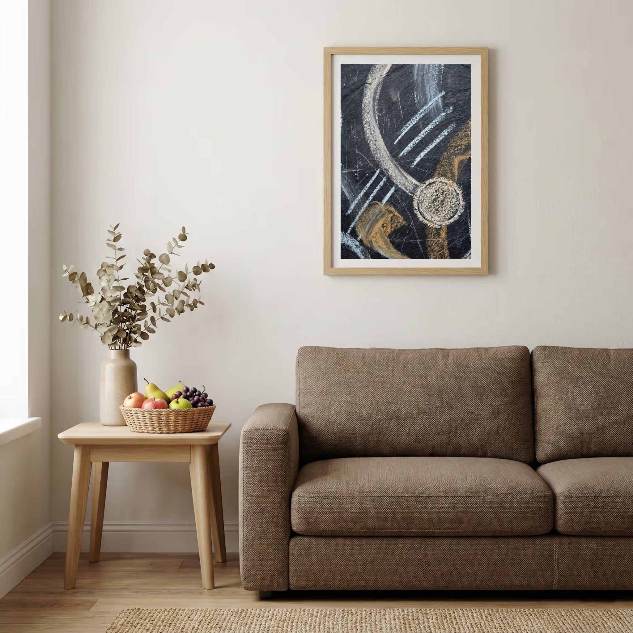 Black Gold Botanical Abstract canvas wall art — alternate b view