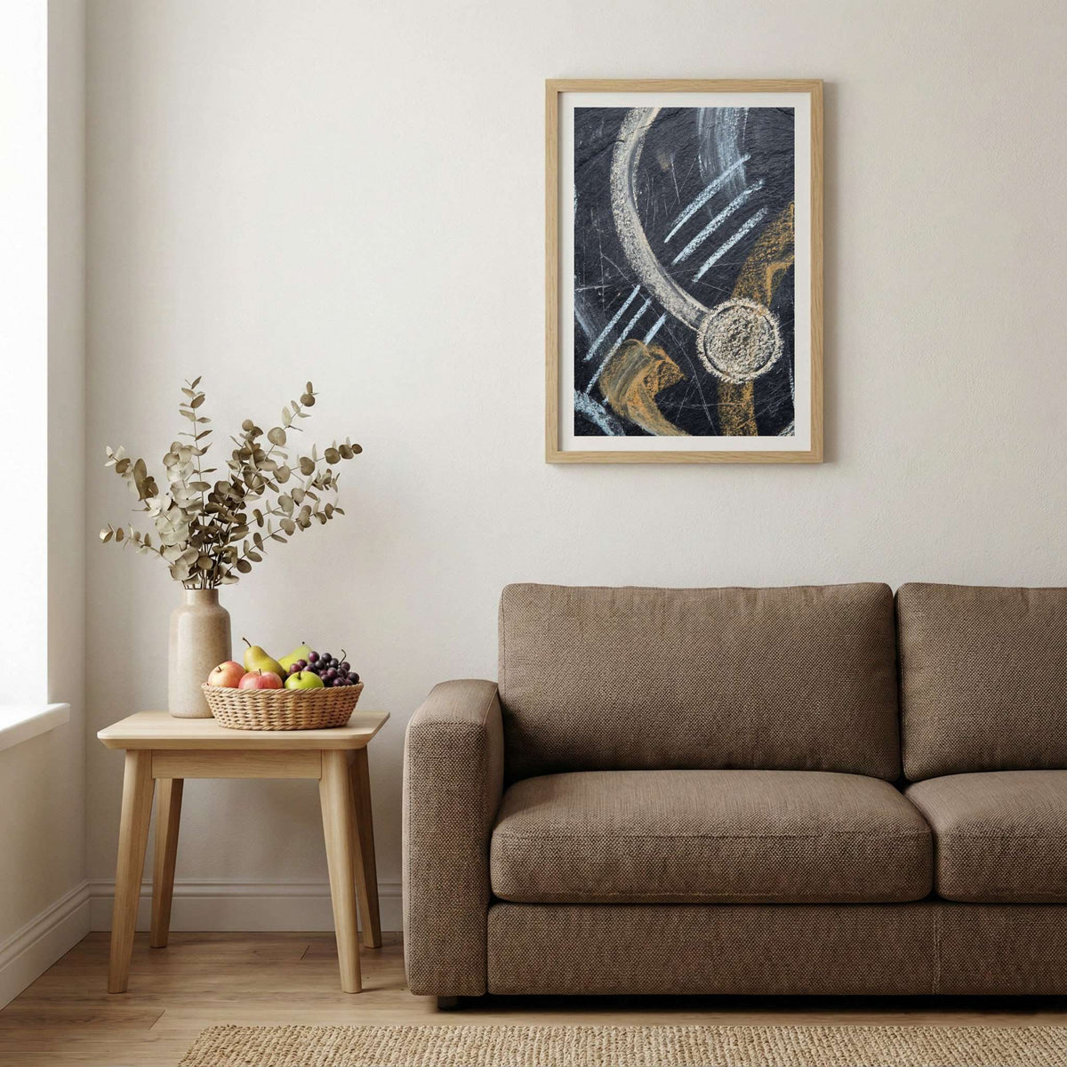 Black Gold Botanical Abstract canvas wall art — alternate b view