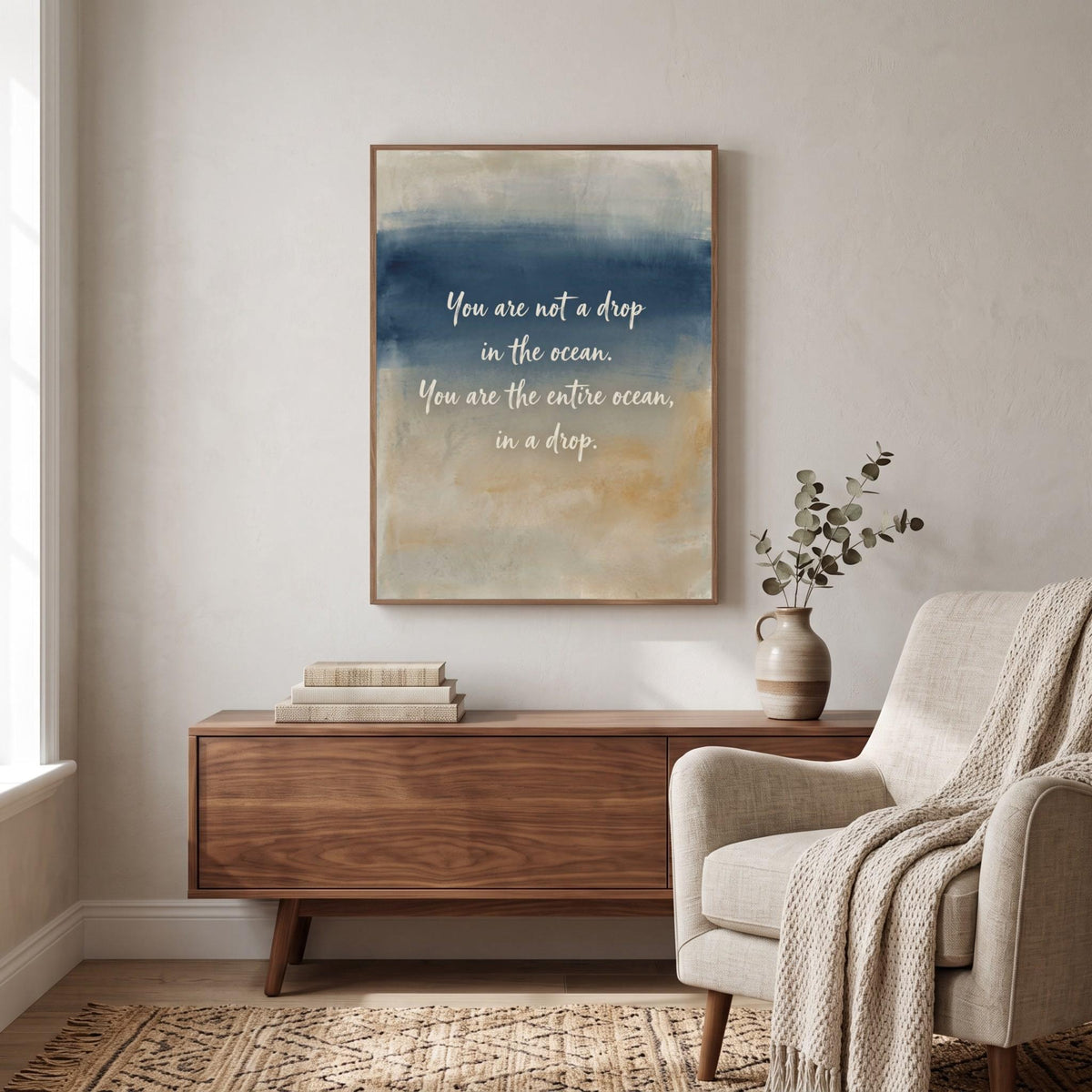 Inspirational Quote wall art: "You are not a drop in the ocean, you are the entire ocean"