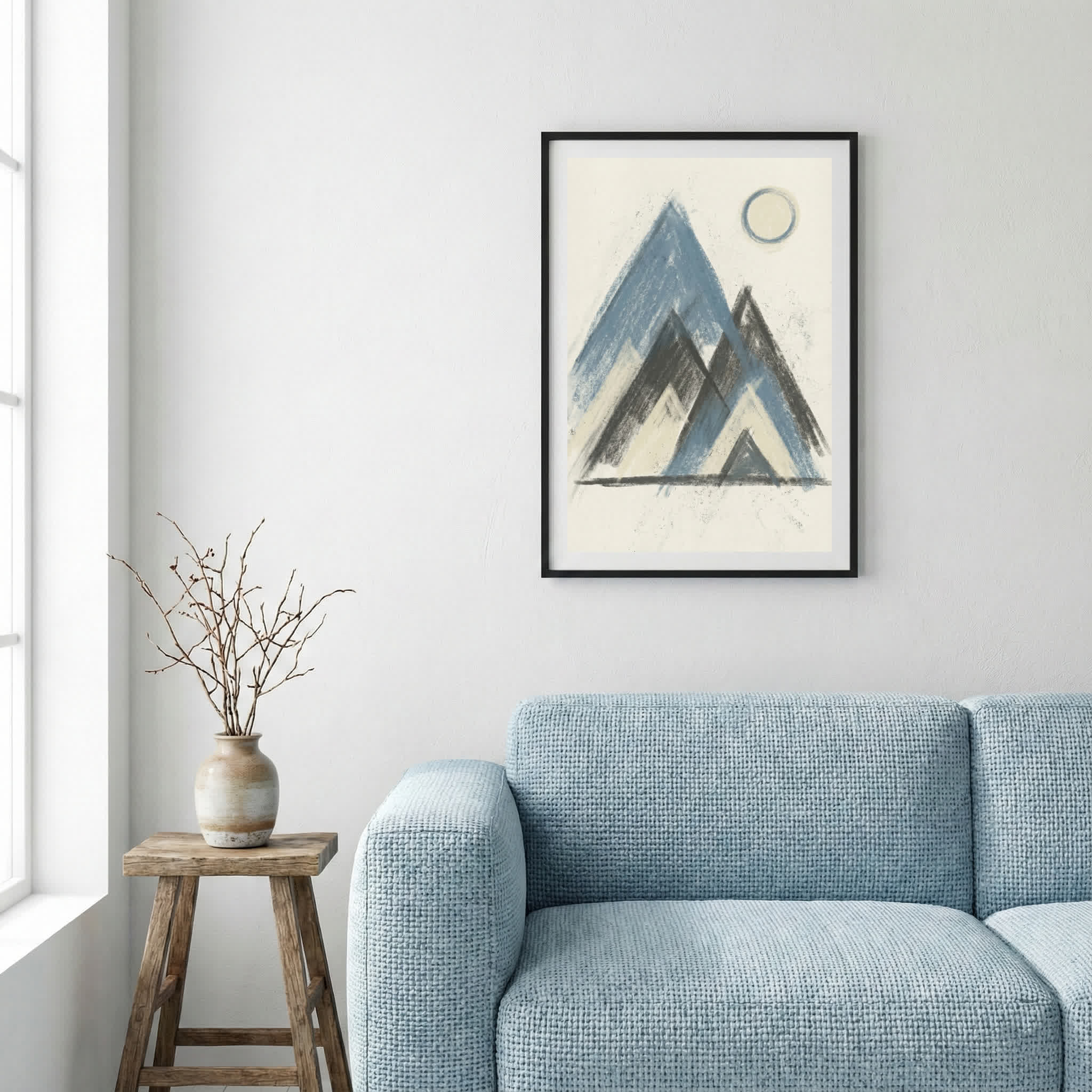 Minimal Mountain-Inspired Abstract canvas wall art — alternate a view