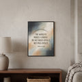 Hasan Al-Basri quote wall art: "The world is merely a bridge, do not build upon it", 15×20 in size